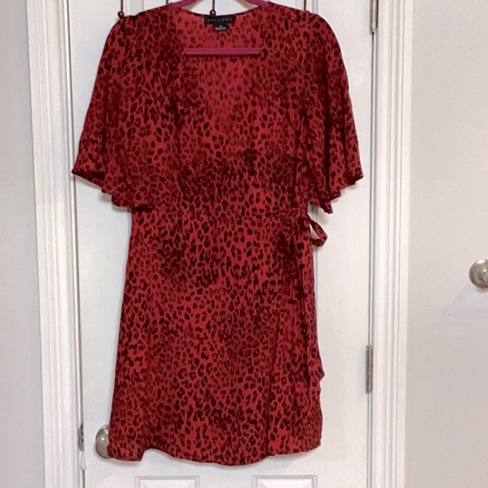 Sanctuary Animal Print Wrap Dress w/ Bell Sleeves - Picture 1 of 10